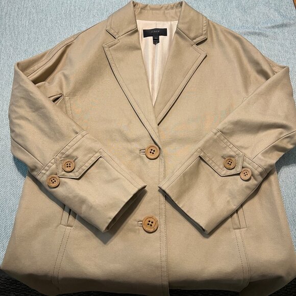J CREW BONDED COTTON JACKET (PETITE) size 4P -Read It Runs Big - Picture 7 of 14